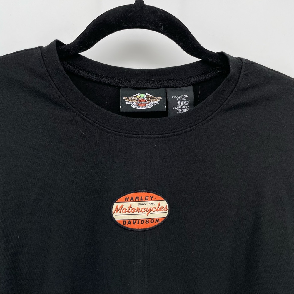 Harley Davidson Womens Long Sleeve T-Shirt Black 1W - Picture 2 of 6